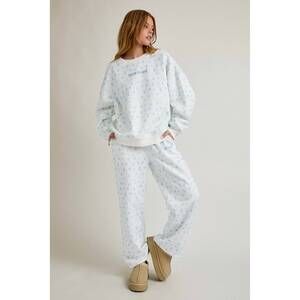 NEW LE LIS oversized snow angel sweat set in white
